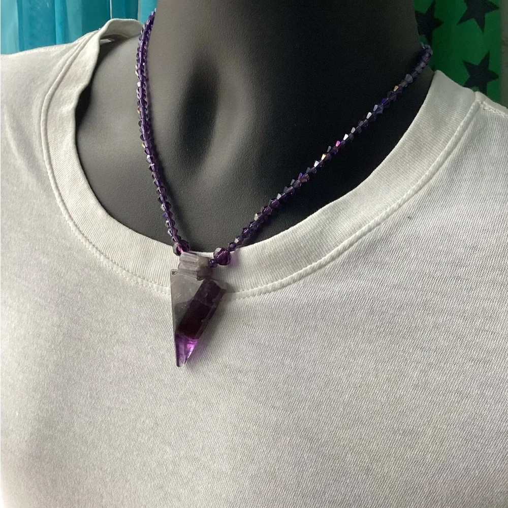 Men’s Amethyst Arrowhead Necklace 💜 - Picture 4 of 4